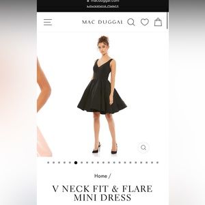 Ieena for MacDuggal Fit and Flare V-Neck Mini Dress